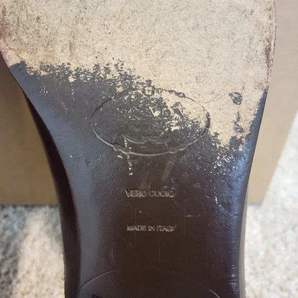 PRADA Brown Leather Cap Toe Oxfords - sz. 7.5 US / UK 7 EE